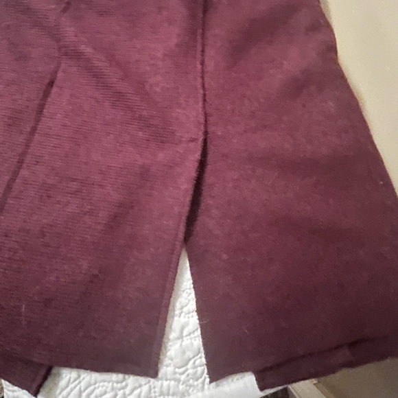 Chico Maroon Wool Coat, 2 Button, stand up collar patch pocket, exposed seams,S - Picture 8 of 9